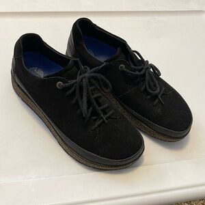 Black suede lace up sneakers Birkenstock